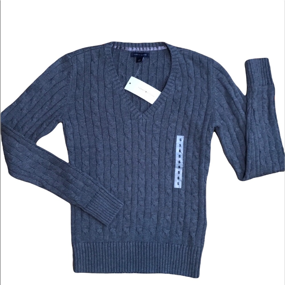 Tommy Hilfiger Cable Knit Sweater gray siz…
